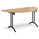 Deco Semi-Circular Curved Folding Leg Meeting Table